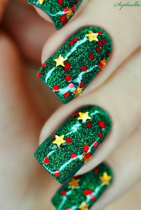 green-christmas-nail-designs-24_2 Modele verzi de unghii de Crăciun
