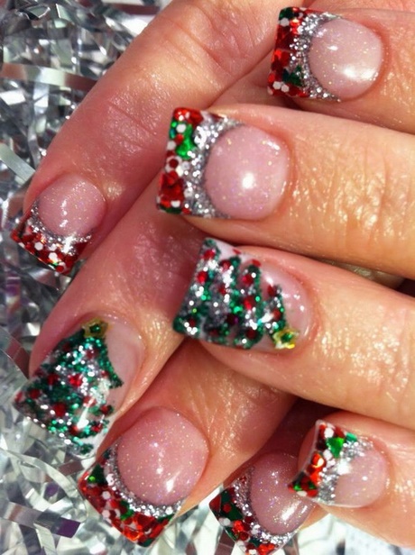 green-christmas-nail-designs-24_9 Modele verzi de unghii de Crăciun