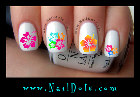 hibiscus-flower-nails-95 Cuie de flori de Hibiscus