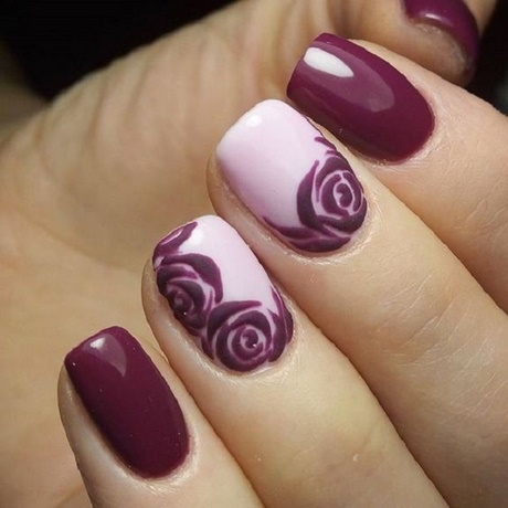 nail-art-designs-roses-60 Nail art modele trandafiri