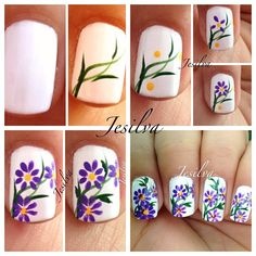 nail-art-flowers-for-beginners-38_12 Nail art flori pentru incepatori