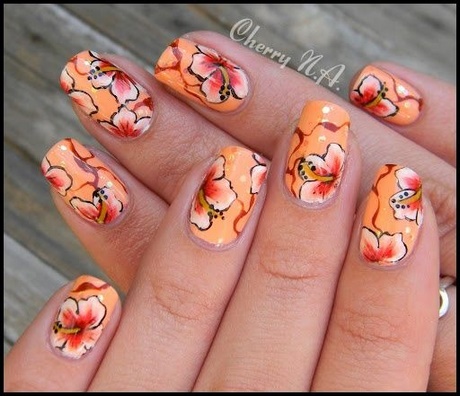 nail-art-hibiscus-flower-67_2 Nail art Hibiscus floare