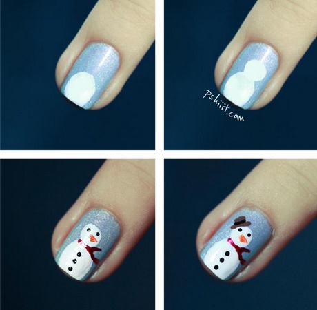 nail-design-snowman-44_13 Design de unghii om de zăpadă
