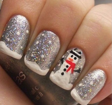 nail-design-snowman-44_14 Design de unghii om de zăpadă