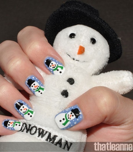nail-design-snowman-44_7 Design de unghii om de zăpadă