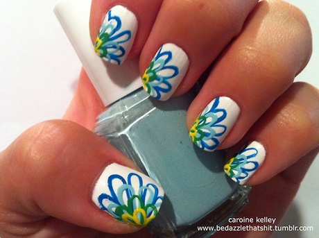nail-designs-flowers-easy-50_13 Unghii modele flori ușor