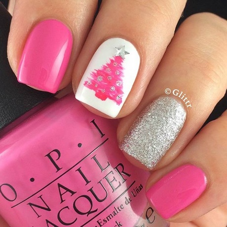pink-christmas-nail-designs-08 Roz modele de unghii de Crăciun