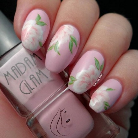 pink-flower-nail-designs-62_12 Modele de unghii cu flori roz