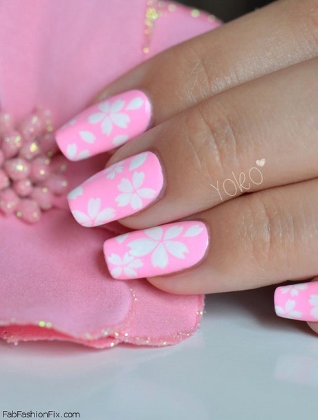 pink-flower-nails-54_10 Unghii de flori roz