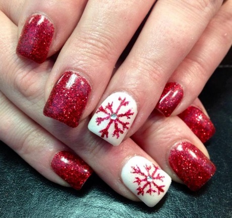 red-and-white-christmas-nails-44 Roșu și alb cuie de Crăciun