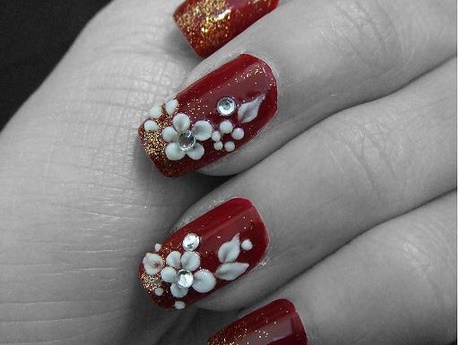 red-flower-nails-71_2 Unghii de flori roșii