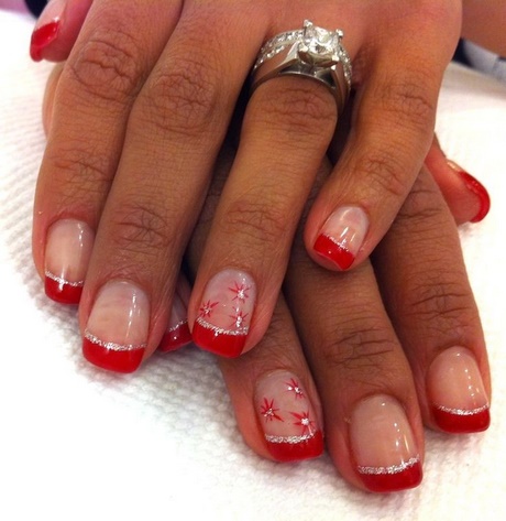 red-french-manicure-13 Manichiura franceză roșie