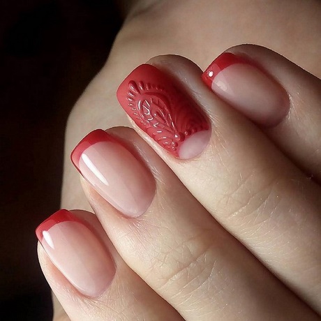 red-french-manicure-13_15 Manichiura franceză roșie