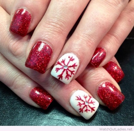 red-sparkly-christmas-nails-42_5 Roșu sparkly Crăciun cuie