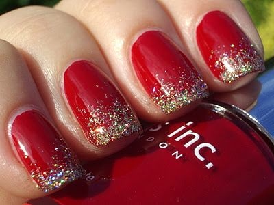 red-sparkly-christmas-nails-42_9 Roșu sparkly Crăciun cuie