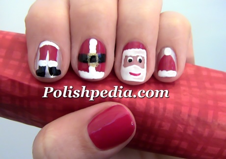 Mos Craciun nail art modele