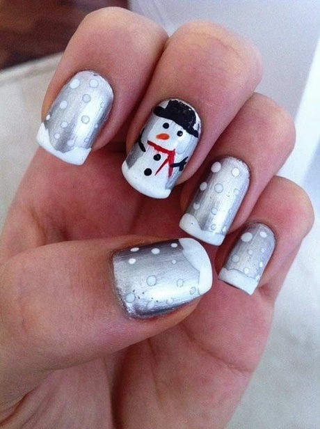 snowman-christmas-nails-40 Om de zăpadă cuie de Crăciun