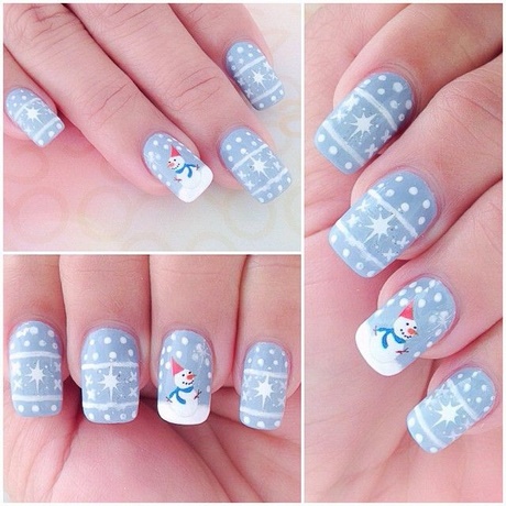 snowman-christmas-nails-40_12 Om de zăpadă cuie de Crăciun