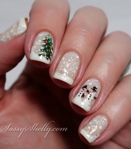 snowman-christmas-nails-40_13 Om de zăpadă cuie de Crăciun