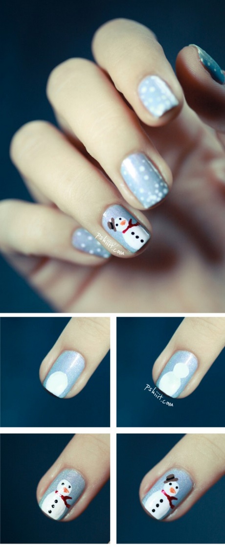 snowman-nail-art-01_13 Om de zăpadă nail art
