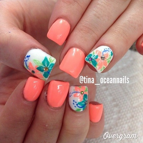 tropical-flower-nail-art-21_11 Flori tropicale nail art