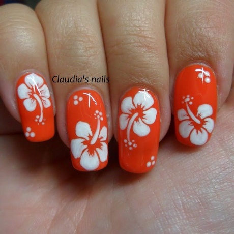 tropical-flower-nail-art-21_17 Flori tropicale nail art