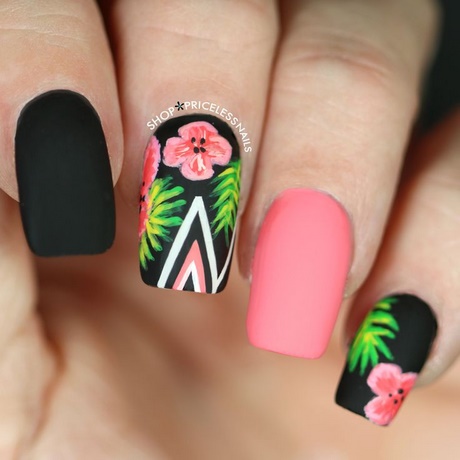 tropical-flower-nail-art-21_3 Flori tropicale nail art