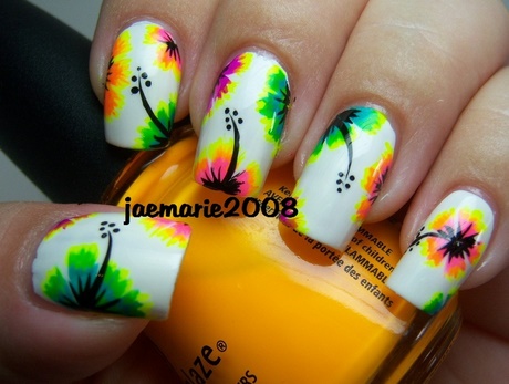 tropical-flower-nail-art-21_7 Flori tropicale nail art