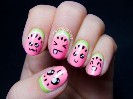 watermelon-nail-design-82 Design de unghii pepene verde