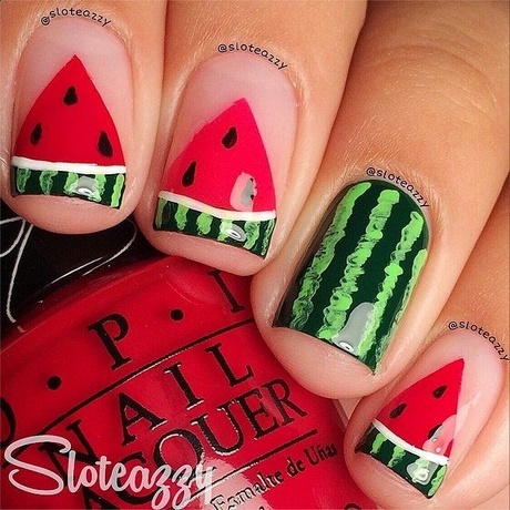 watermelon-nail-design-82_10 Design de unghii pepene verde