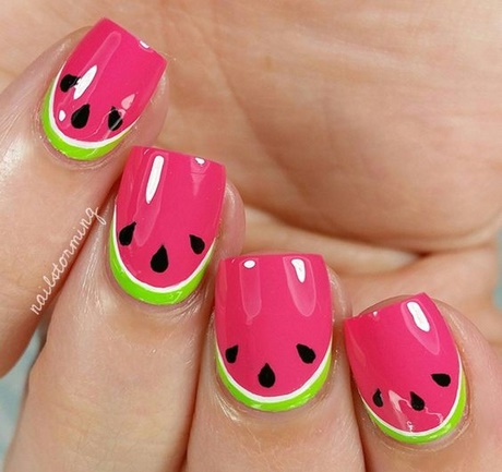 watermelon-nail-design-82_14 Design de unghii pepene verde
