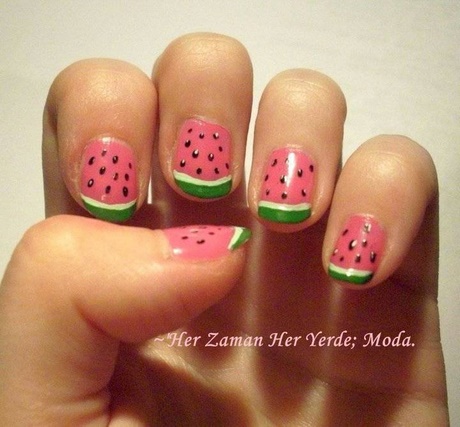 watermelon-nail-design-82_18 Design de unghii pepene verde