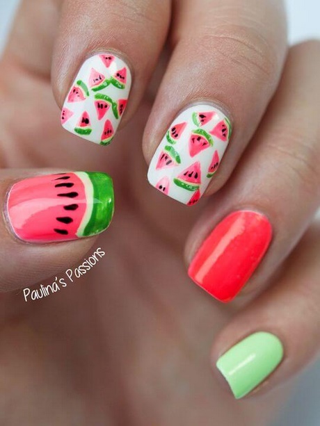 watermelon-nail-design-82_3 Design de unghii pepene verde