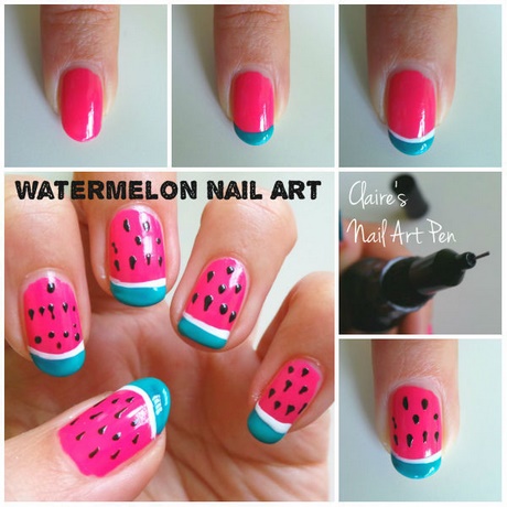 watermelon-nail-design-82_6 Design de unghii pepene verde