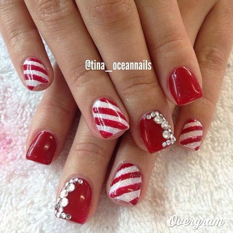 white-and-red-christmas-nails-48_6 Unghiile albe și roșii de Crăciun