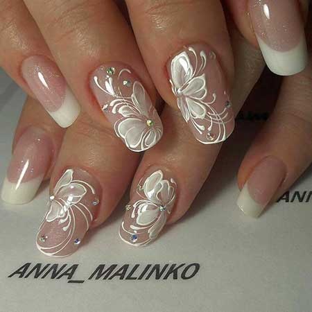 white-floral-nail-art-04_7 Arta albă de unghii florale