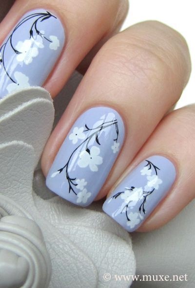 white-flower-nail-design-29_9 Design de unghii cu flori albe