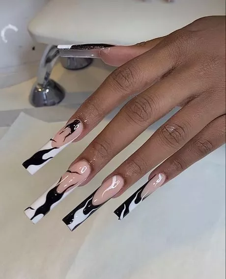 black-and-white-long-nail-designs-03_10-4 Modele de unghii lungi Alb-negru