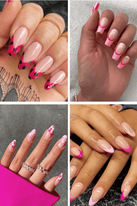 french-tip-nail-designs-pink-96-3 Modele de unghii cu vârf francez roz