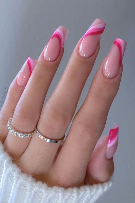 french-tip-nail-designs-pink-96_12-6 Modele de unghii cu vârf francez roz