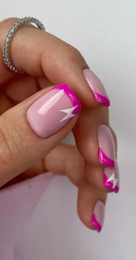 french-tip-nail-designs-pink-96_15-9 Modele de unghii cu vârf francez roz