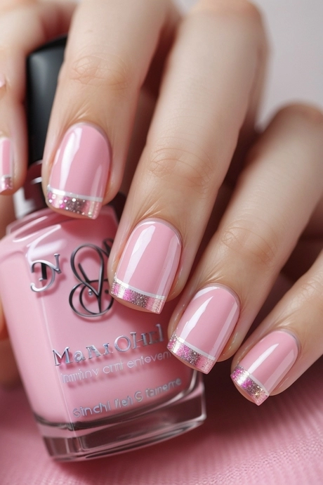 french-tip-nail-designs-pink-96_5-15 Modele de unghii cu vârf francez roz