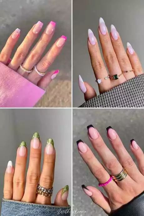 french-tip-nail-designs-pink-96_7-17 Modele de unghii cu vârf francez roz