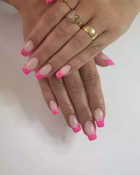 french-tip-nail-designs-pink-96_9-19 Modele de unghii cu vârf francez roz