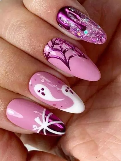 halloween-nails-pink-45_6-14 Unghii de Halloween roz
