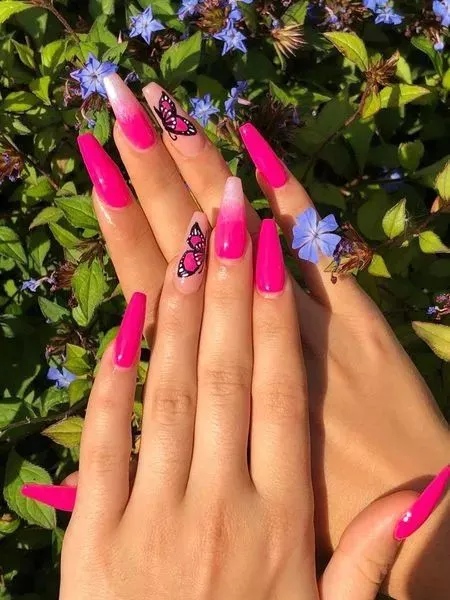hot-pink-acrylic-nail-ideas-18_13-7 Idei de unghii acrilice Roz Aprins