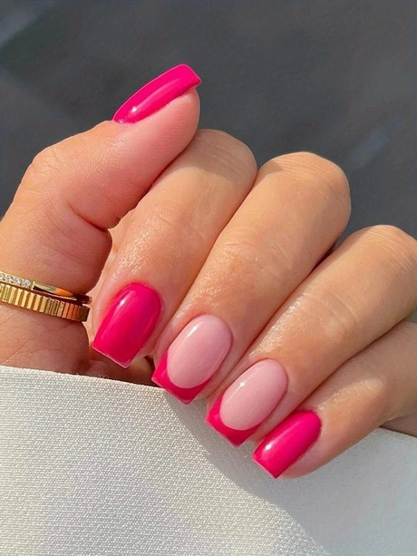 hot-pink-acrylic-nails-short-35-1 Unghii acrilice roz roz scurte