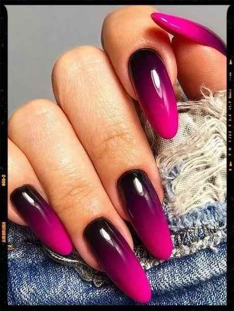 hot-pink-and-black-ombre-nails-70_14-8 Unghii Ombre roz și negru