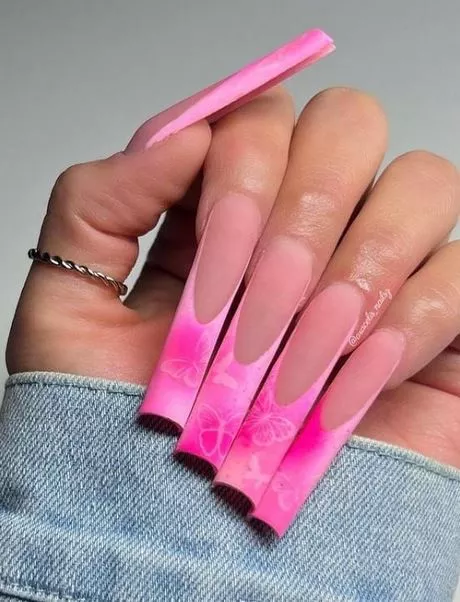 hot-pink-french-tip-acrylic-nails-31-2 Unghii acrilice cu vârf francez roz roz