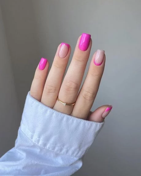 hot-pink-short-nail-designs-36-1 Modele de unghii scurte Roz Aprins